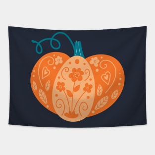 Orange Decorative Pumpkin Tapestry