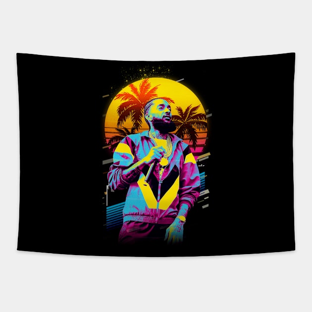 Nipsey's Legacy Lives On Portraits Of Enduring Inspiration Tapestry by ElenaBerryDesigns