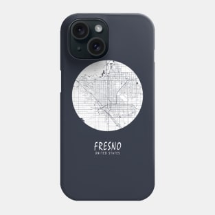 Fresno, California, USA City Map - Full Moon Phone Case