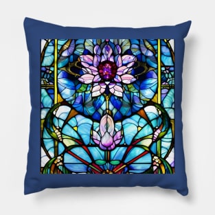 Stained Glass Lotus Flower Pillow