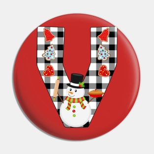 BW Buffalo Checks Pattern Monogram V | Snowman Pin