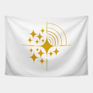 Golden Stars Burst Tapestry