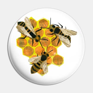 Bees on honeycomb Pin