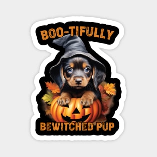 Boo-tifully Bewitched Puppy Dog Halloween Magnet
