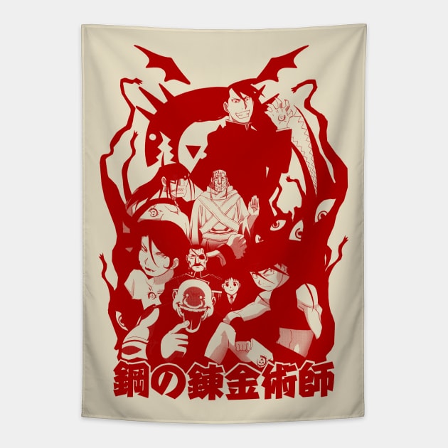 Homunculus (red) Tapestry by geekingink