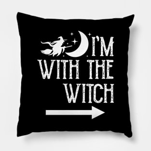 I'm With The Witch Funny Halloween Couple Vol.2 Pillow