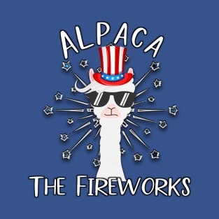 Patriotic Llama Alpaca The Fireworks July 4th Funny American T-Shirt