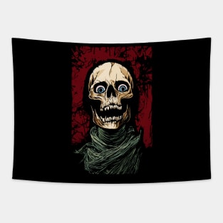 Laughing Skull with Scarf Tapestry