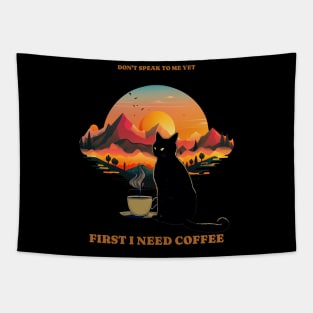 First I need coffee black cat coffee Tapestry