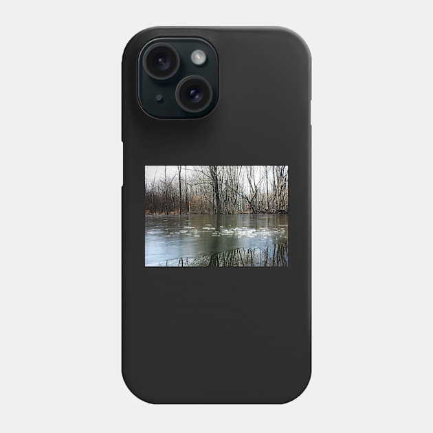 Frozen Lake with Winter Tree Reflections Phone Case by 1Redbublppasswo