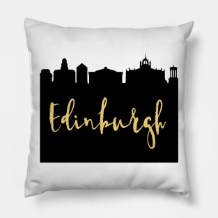 EDINBURGH SCOTLAND DESIGNER SILHOUETTE SKYLINE ART Pillow