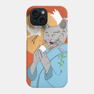 Happy Monk Cat Sake Phone Case