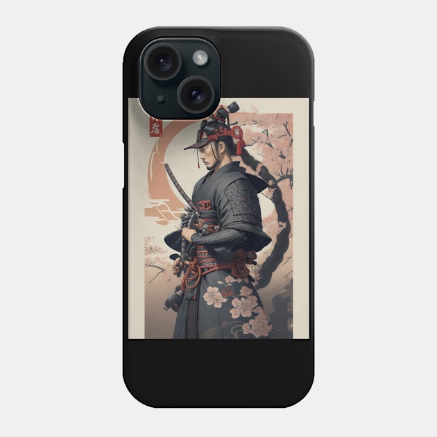 Badass samurai ukiyo e art Phone Case by Spaceboyishere