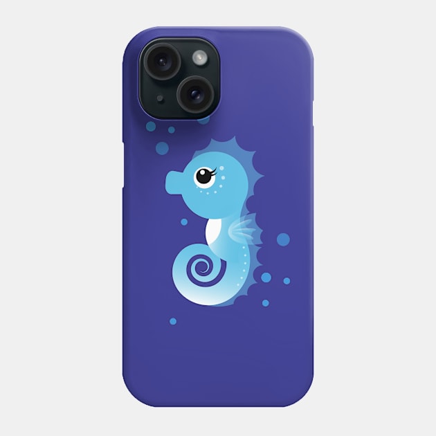 Kawaii Animal Illustration with a cute Seahorse for Kids Phone Case by Piakolle