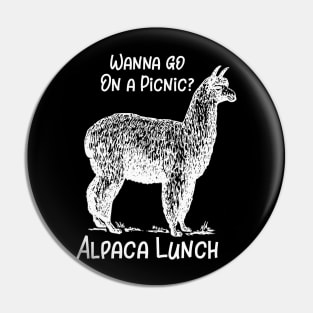 Wana Go on a Picnic Alpaca Lunch Pin