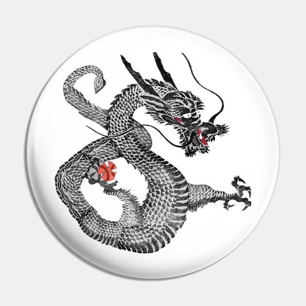 Japanese Dragon Pin by JimBobDesign