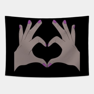 Hands Making Heart Shape Love Sign Language Valentine's Day Tapestry