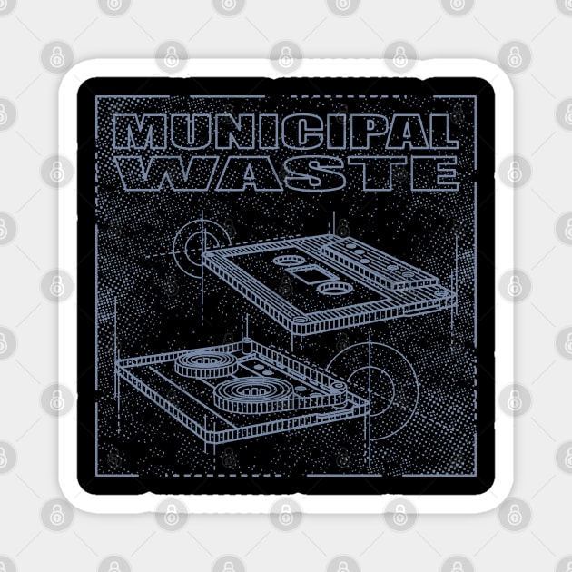 Municipal Waste - Technical Drawing Magnet by Vector Empire