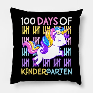 100 Days of Kindergarten Unicorn Teacher Girls Toddler Kids Pillow