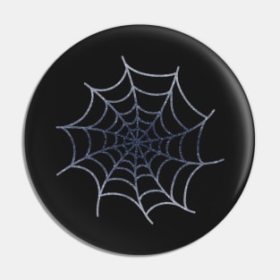 Silver Gray Glittery Spider's Web Pin