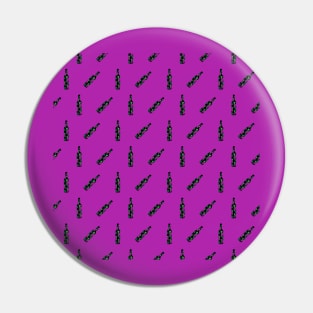 Wine Bottle Purple Pattern Pin