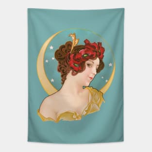 Dreamland, woman, new moon Tapestry