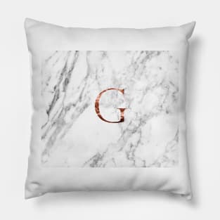 Monogram rose marble G Pillow