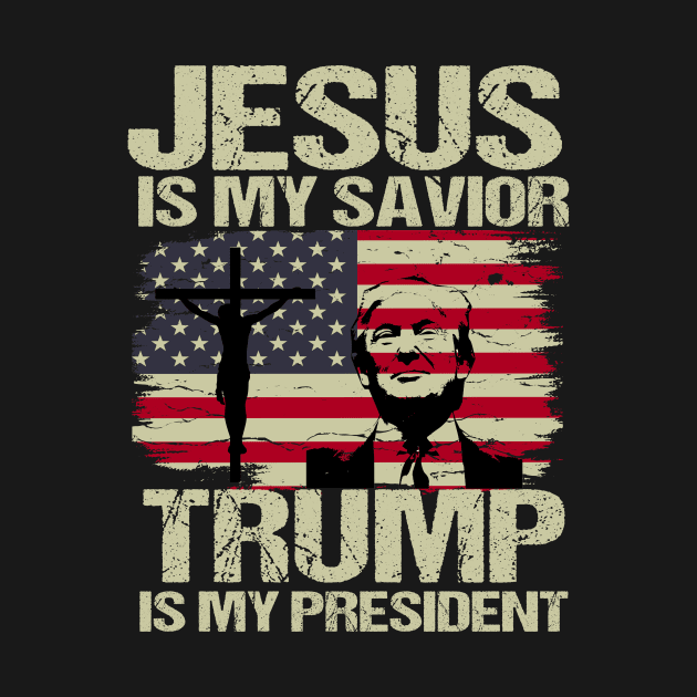 Jesus Is My Savior Trump Is My President Trump 2024 USA Flag by artbyGreen