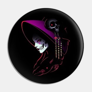 Geisha | Grim Reaper Geisha Skull | Cool Retro Japanese Aesthetic Pin