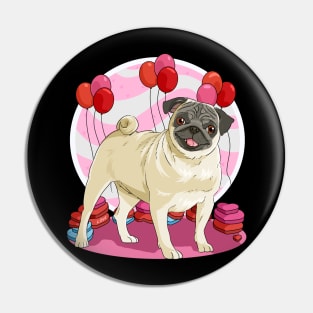 Pug Valentines Day Heart Dogs Puppy Love Pin