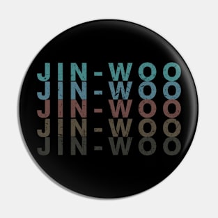 Vintage Proud Name Jin-Woo Personalized Birthday Retro Pin