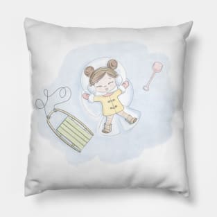 Girl Snow Angel Pillow