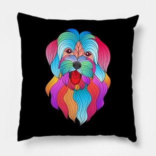 colored stylized dog head Pillow