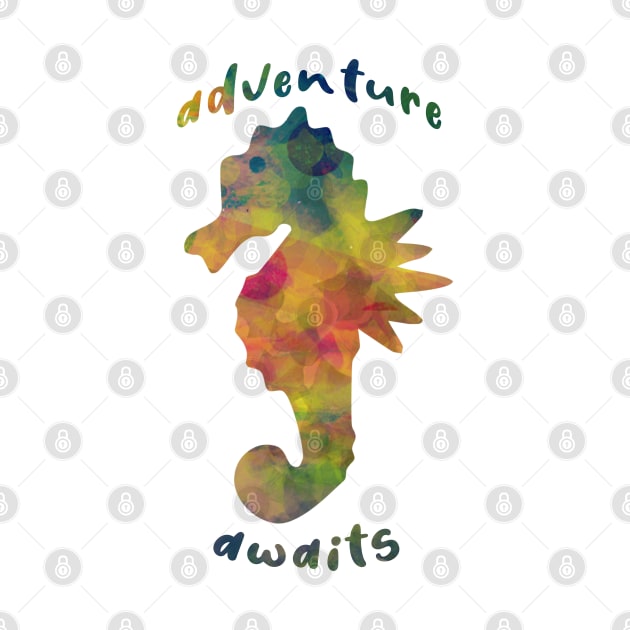 Adventure awaits colorful sea horse summer vibes by BoogieCreates