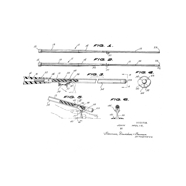 Billiard Cue Stroke Guiding Stem Vintage Patent Drawing by TheYoungDesigns