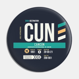 Cancun (CUN) Airport Code Baggage Tag Pin