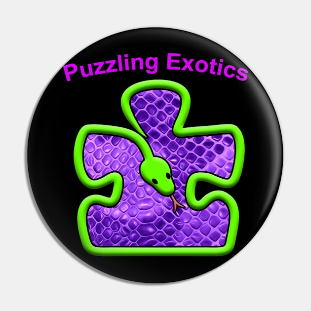 Hot Pink Puzzling Exotics over Logo Pin by Puzzling Exotics