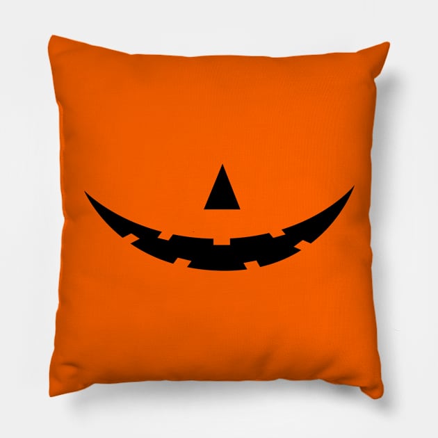 Black halloween pumpkin face - Halloween 2020 mask Pillow by Salma Ismail