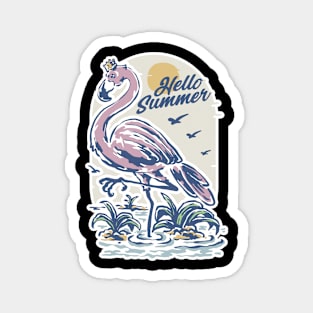 Summer Flamingo Magnet