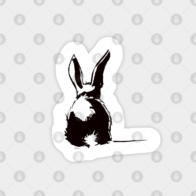 Black Bunny back Magnet by EmilieGeant