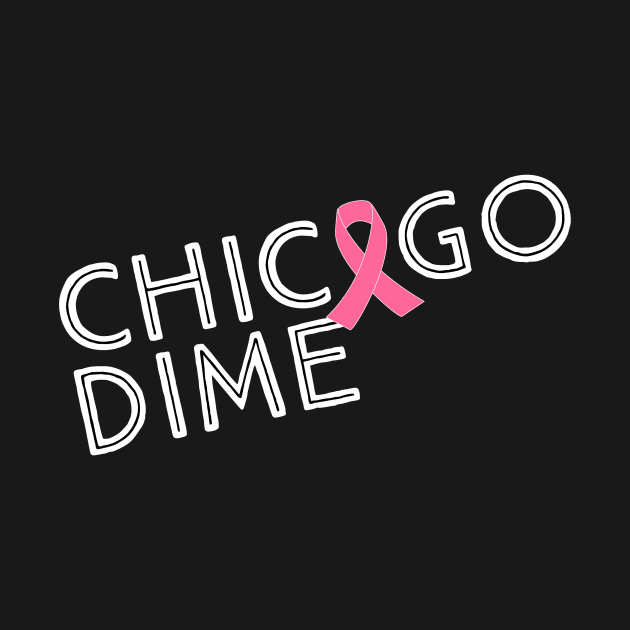 Pink Ribbon Chicago Dime Breast Cancer Awareness by geeandtee1