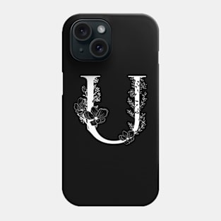 Letter U Monogram - Floral Initial Phone Case