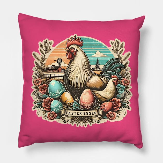 Easter Egger Chicken Pillow by WolfeTEES