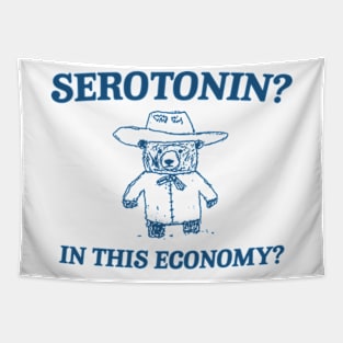 Serotonin? In this Economy? Retro Bear Cartoon, Vintage Cartoon Bear, Meme Tapestry