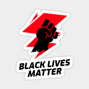 Black Lives Matter Raised Fist Red Lightning Magnet