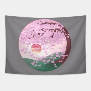 Retro Sakura Tapestry