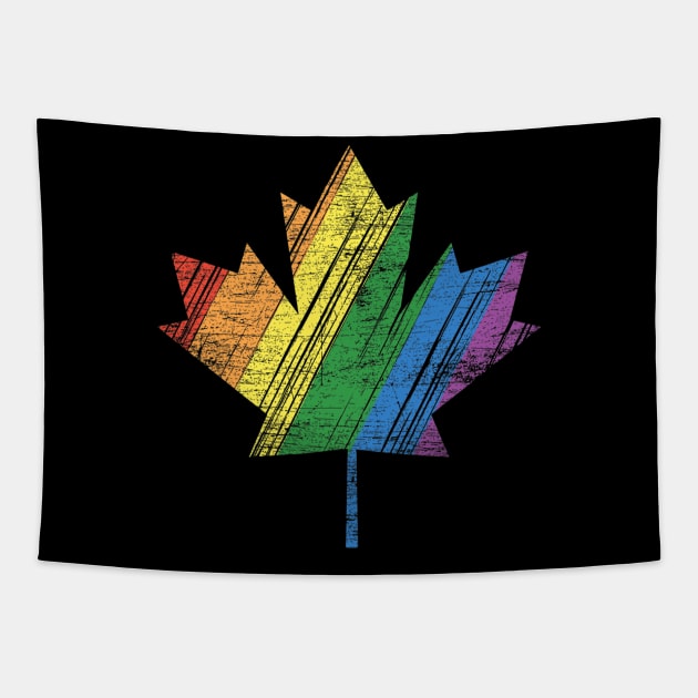 Lgbt Pride Month Lgbtq Flag Canadian Maple Leaf Canada Tapestry by hony.white