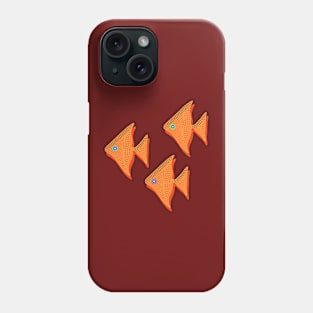 Orange mosaic angelfish fish Phone Case