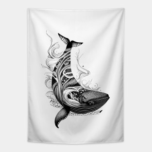 Whale Wild Animal Nature Illustration Art Tattoo Tapestry