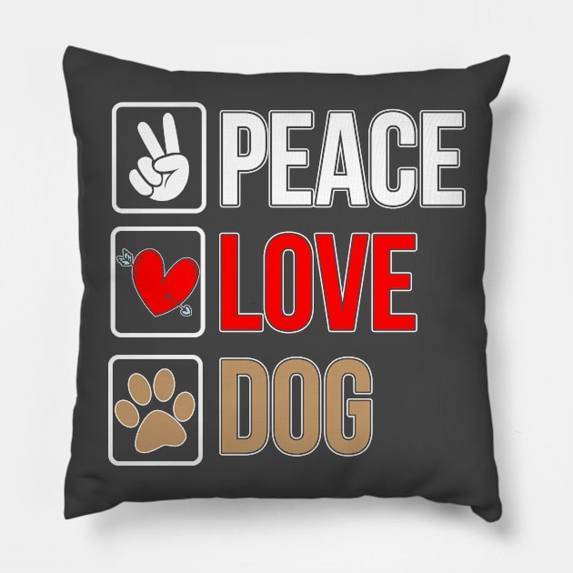 Peace Love Dog Pillow by chatchimp